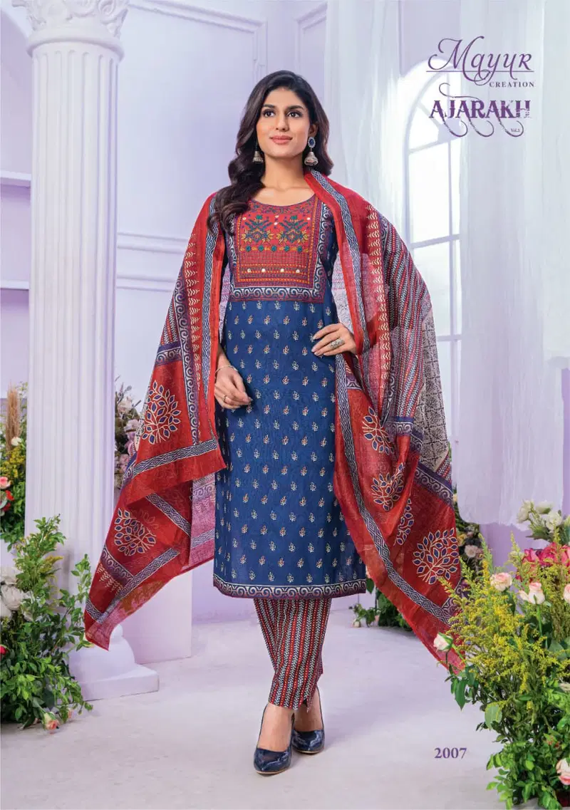 Ajarakh Vol 2 By Mayur Cotton Printed Kurti With Bottom Dupatta Wholesale Clothing Suppliers In India
